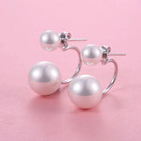 Double Imitation Pearl Earrings Creative Design Fashion Versatile  Earring Jewellery.