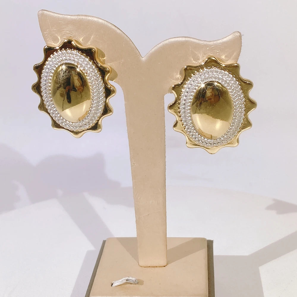Earrings High Quality 24K Gold Plated Unique Design Luxury Earrings Accessories.