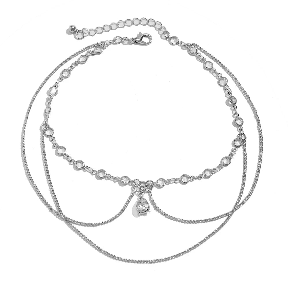 Arm Bracelet Adjustable Crystal Chain Arm Bangle Beach Fashion Pulseiras Bijoux Lover Bracelet Hip Hop Bangles For Women B070