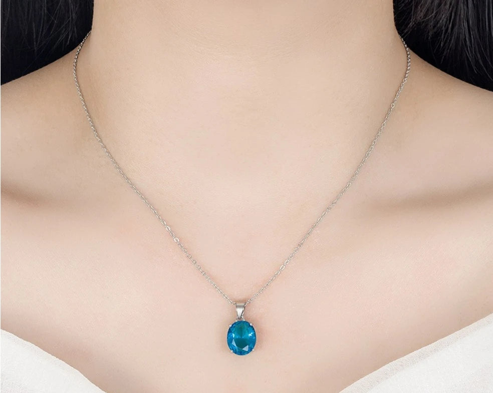 925 Silver Jewelry Sets Elegant Ring Earrings Necklace Accessories.