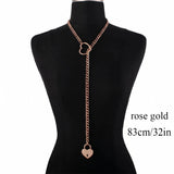 Heart Lock Slip Chain Necklace Love Chains Padlock Necklace.