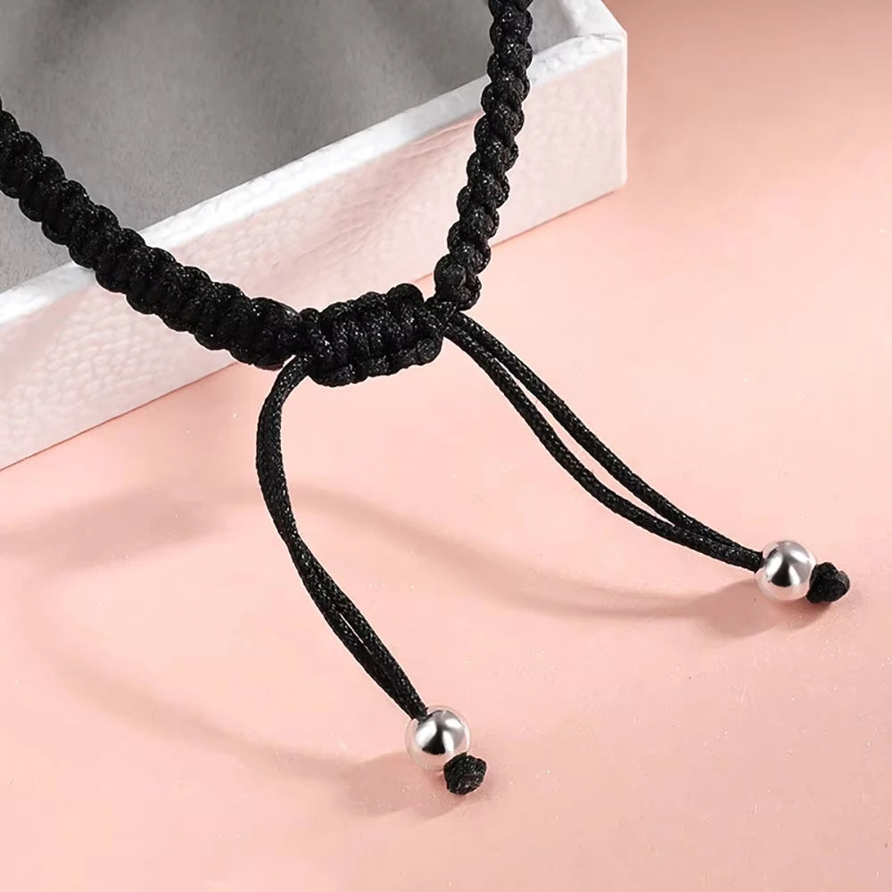 MUXIFC All Moissanite Bracelets Braided-rope Adjustable Hand Chain For Women Men 925 Silver Fashion Flame Bracelet GRA Jewelry