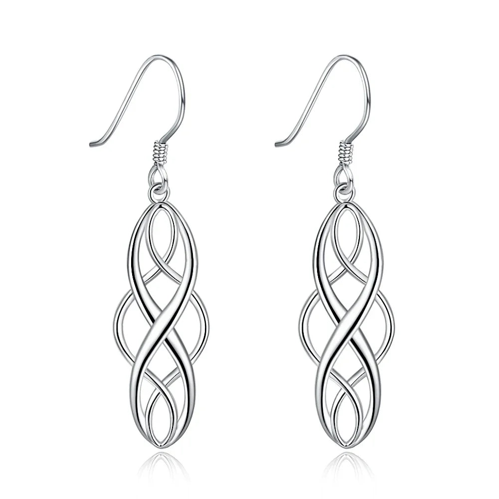 Sterling silver Earring  elegant exquisite luxury hook Charms
