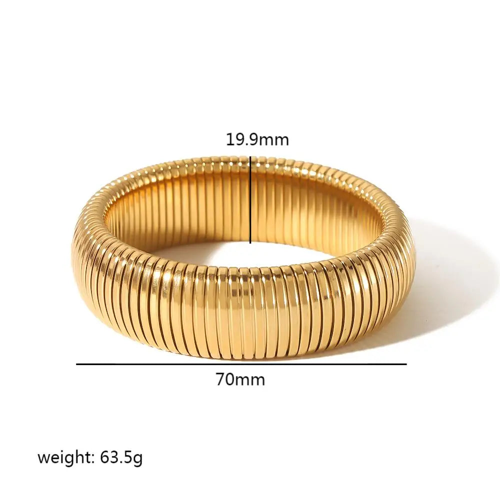 Fashion 18K Gold Plated Stainless Steel Elastic Bracelet Jewellery.