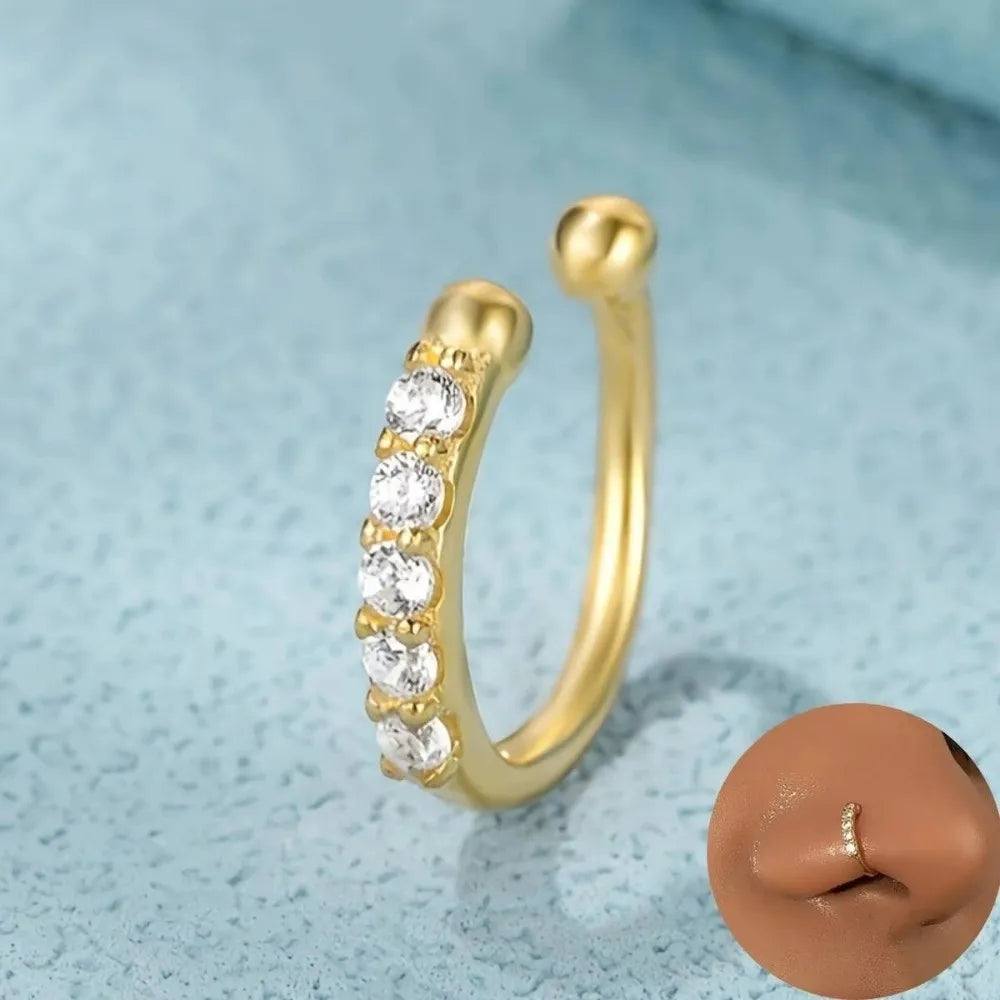 Hypoallergenic Fake Nose Rings Adjustable False Nose Rings.