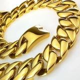 316L Stainless Steel All Polished 31mm Width Very Heavy  Necklace.