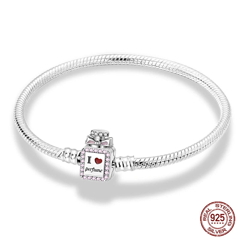 Bracelet Silver 925 Original Star Moon Sun Four Leaf Clover Green Zircon Bracelets Jewellery.
