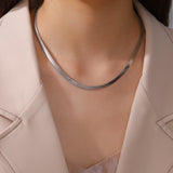 pretty Stainless Steel Necklace Gold Color Neck Jewelry