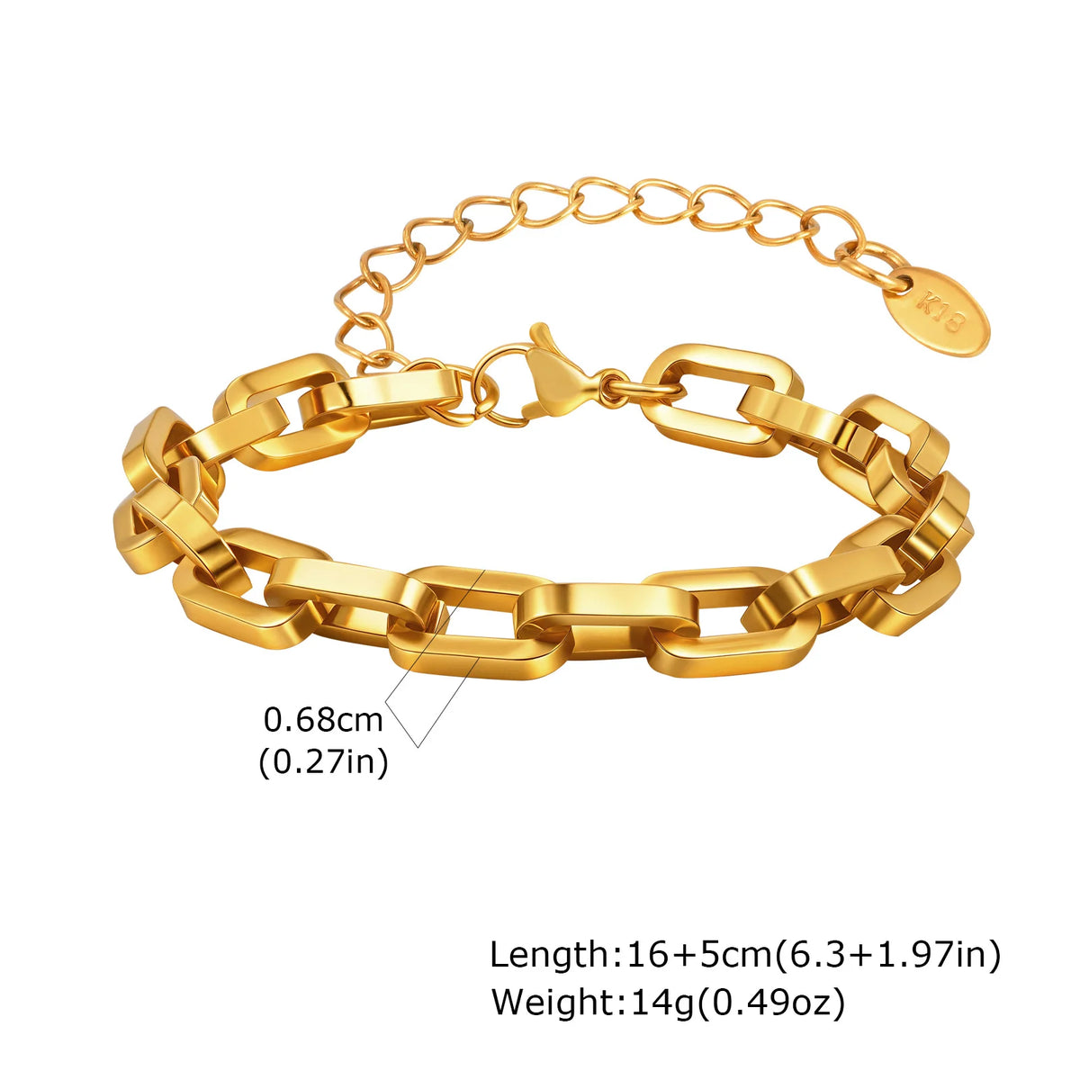 Chunky Bold Bracelets, Stainless Steel, Bracelet Gold Plated Tarnish Free.