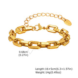 Chunky Bold Bracelets, Stainless Steel, Bracelet Gold Plated Tarnish Free.