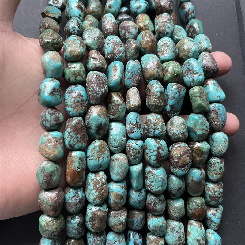 Hubei Raw Turquoise Nugget Beads 100% Natural Gemstone Genuine Natural Gem Stone for Bracelet Diy Healing Power Jewelry Making
