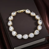 Classic Geometric Water Drop CZ Bracelet Gorgeous Zircon Jewellery.