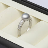 Genuine Natural Pearl Rings Women,925 Sterling Silver Ring With  Adjustable Pearl.