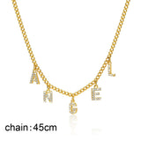 Personalized Initial Name Necklace Stainless Steel Alphabet Letter Pendant ,Initial Collar Statement Gift.