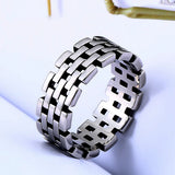316L Stainless Steel Simple Rings For Men Square Band Flat Ring Charm Jewellery