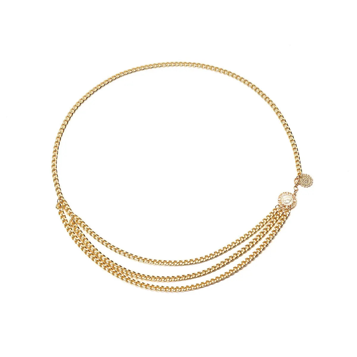Sunflower Queen Head Coin Tassel Pendant Waist Belly Belt Women.