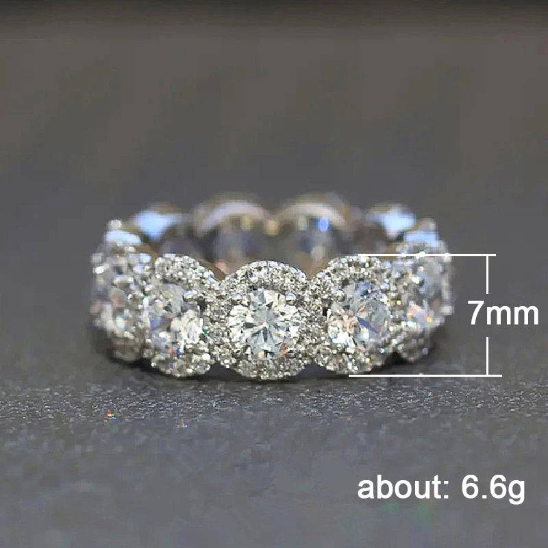Sparkling Cubic Zirconia Rings Silver Color New Modern Fashion Jewelry.