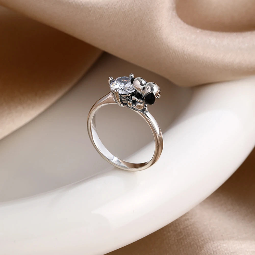 925 Sterling Silver Rings Cubic Zirconia Stackable Bands Heart Arrow Design Jewelry Gift.