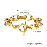 Chunky Bold Bracelets, Stainless Steel, Bracelet Gold Plated Tarnish Free.