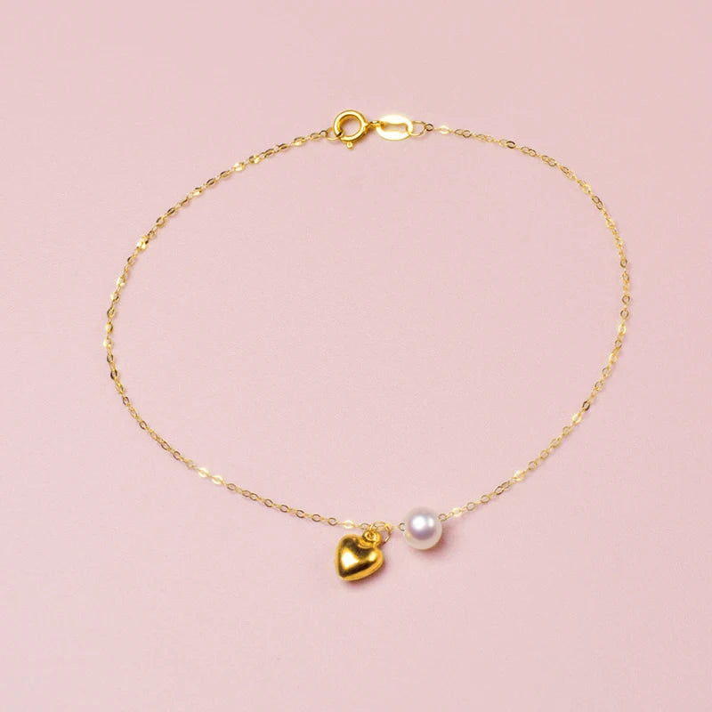 Real 18K Yellow Gold Bracelet Au750 Fine Jewelry.