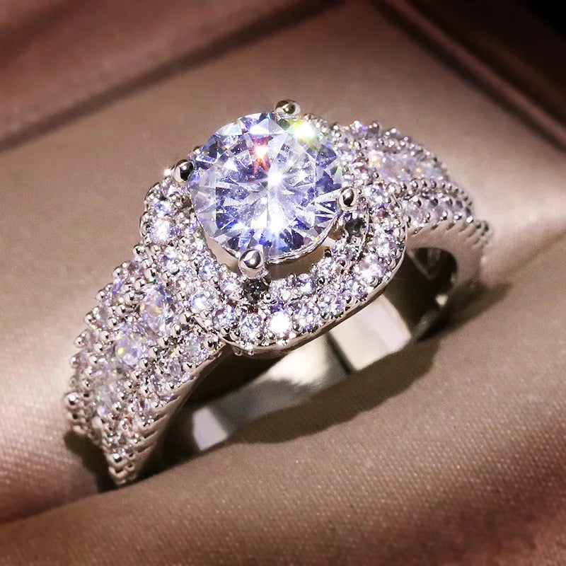 Women's 925 Sterling Silver Ring with Cubic Zirconia Jewelry Gift.