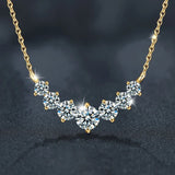 Moissanite Necklace D VVS1, D Color Sparkling Lab Diamond Luxury Necklaces 925 Sterling Silver with Certified.