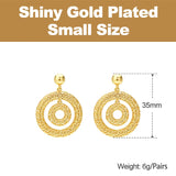 Bicyclic Ring Hollowed Out Drop Earrings For Women Brass Gold Color Earrings.