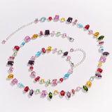 18K Gold Plated New Luxury Colorful Crystal Zircon Necklace Fashion Jewellery.