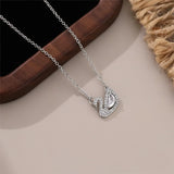 high-end swan pendant titanium steel necklace, light luxury niche design collarbone chain acc.