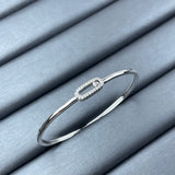 Classic circular bracelet, set with diamonds, luxurious and elegant
