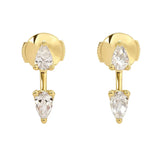 1CT D Color Moissanite Teardrop Earrings - 925 Sterling Silver Plated 18K Gold Drop Earrings Luxury Jewelry