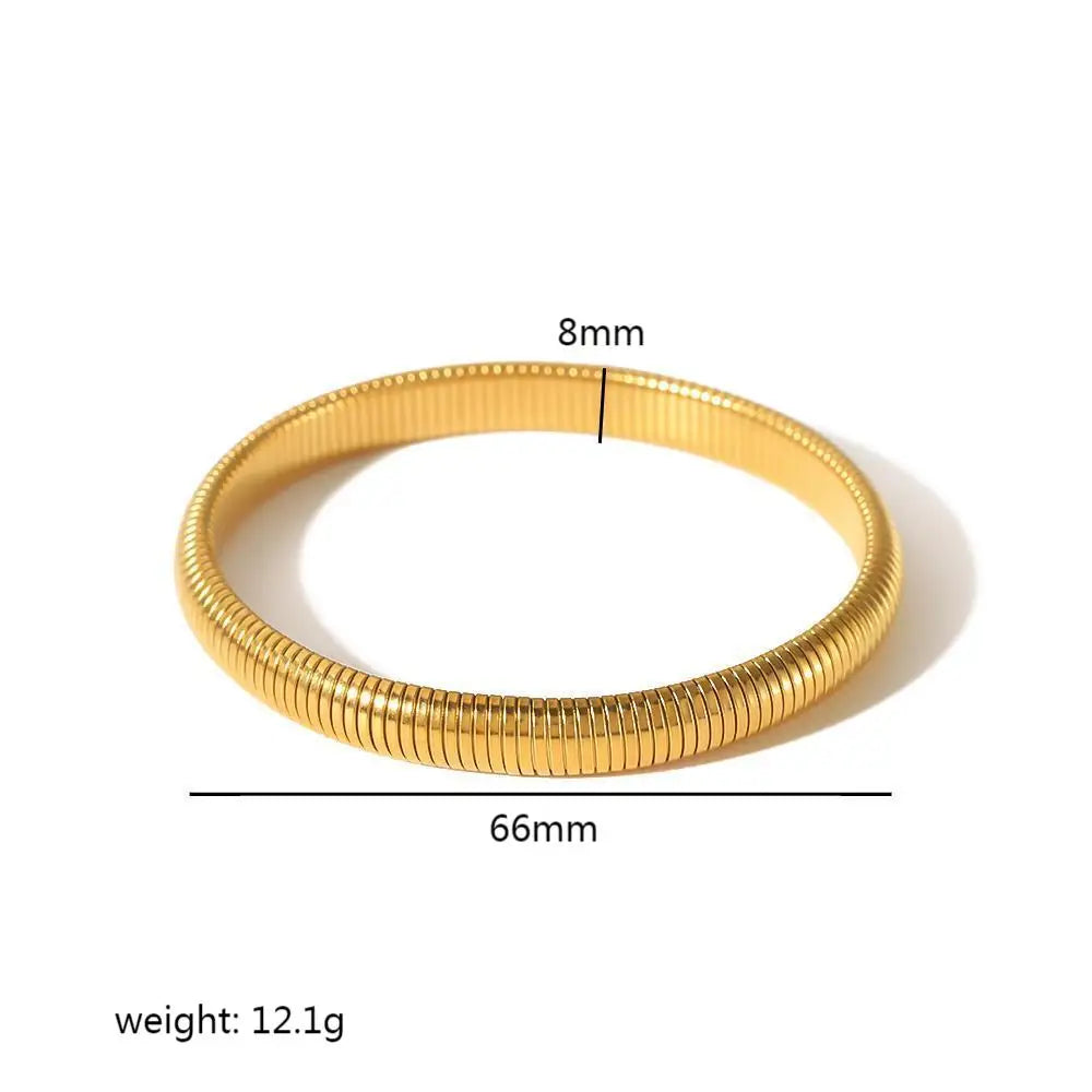 Fashion 18K Gold Plated Stainless Steel Elastic Bracelet Jewellery.