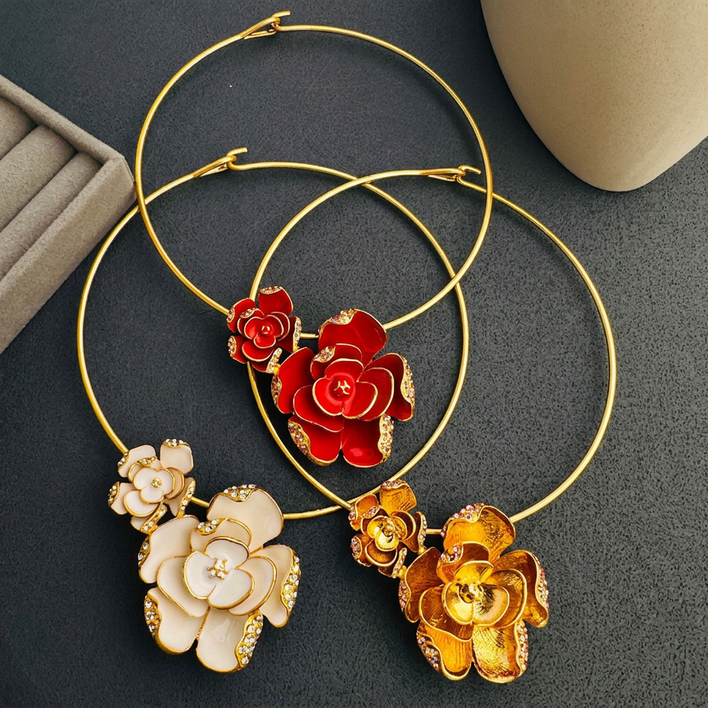 Arranged necklaces without text