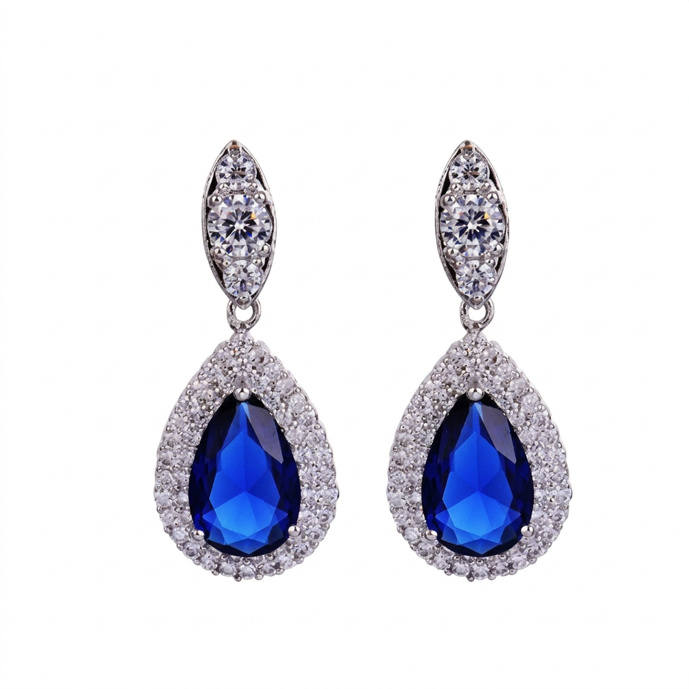 Blue earrings, text removal retry