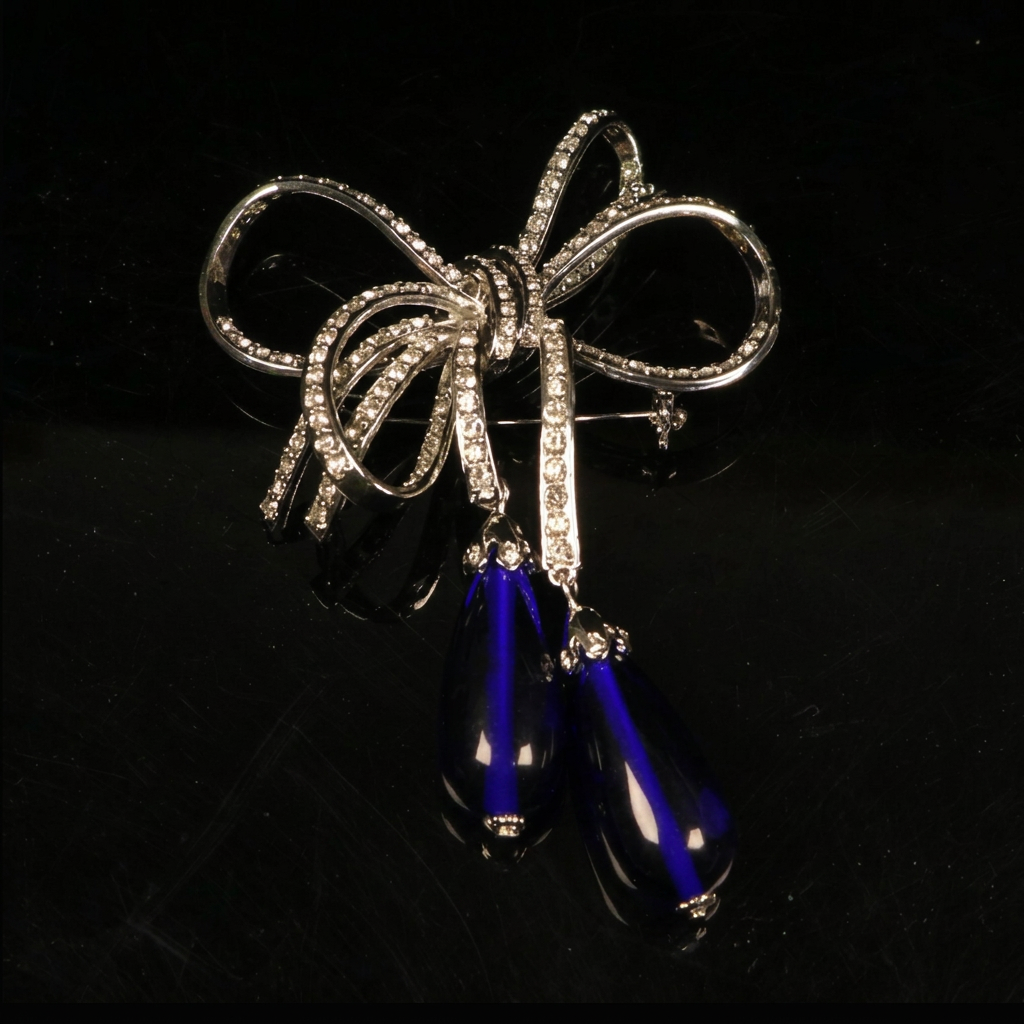 Bow and blue drops photo with text removal