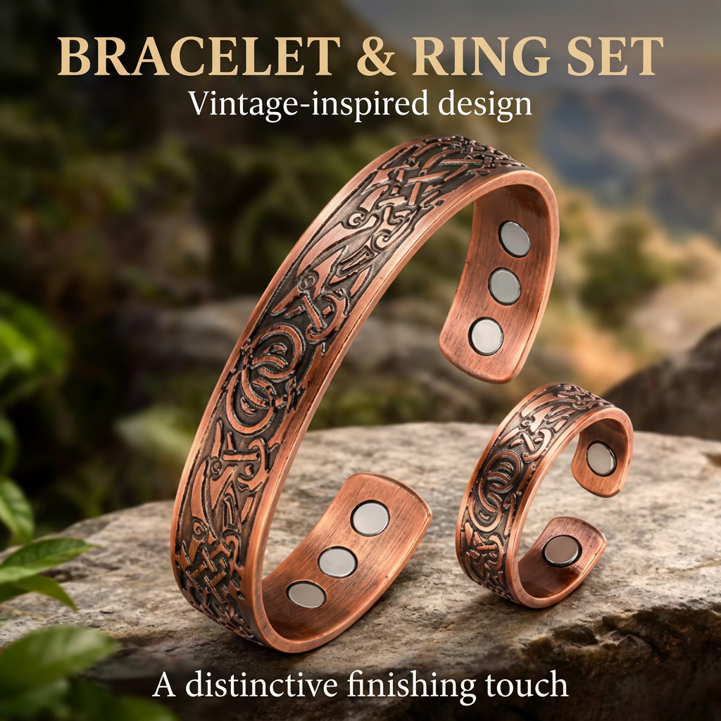 Bracelet and ring advert without health claims