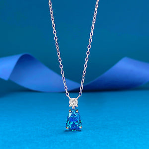 N529 sea blue water drop necklace