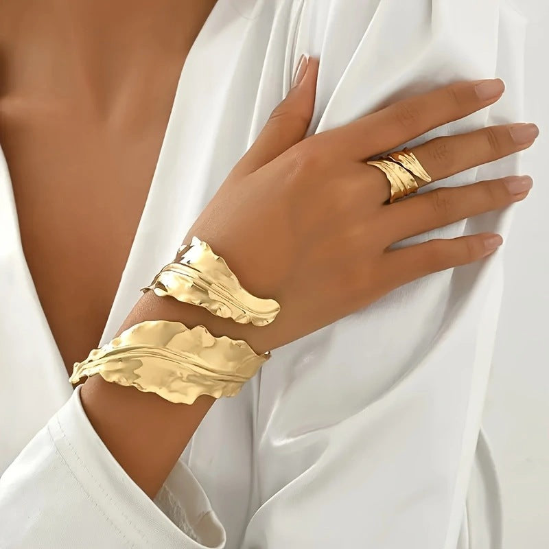 Adjustable Open Bracelet and Ring Jewellery Set.