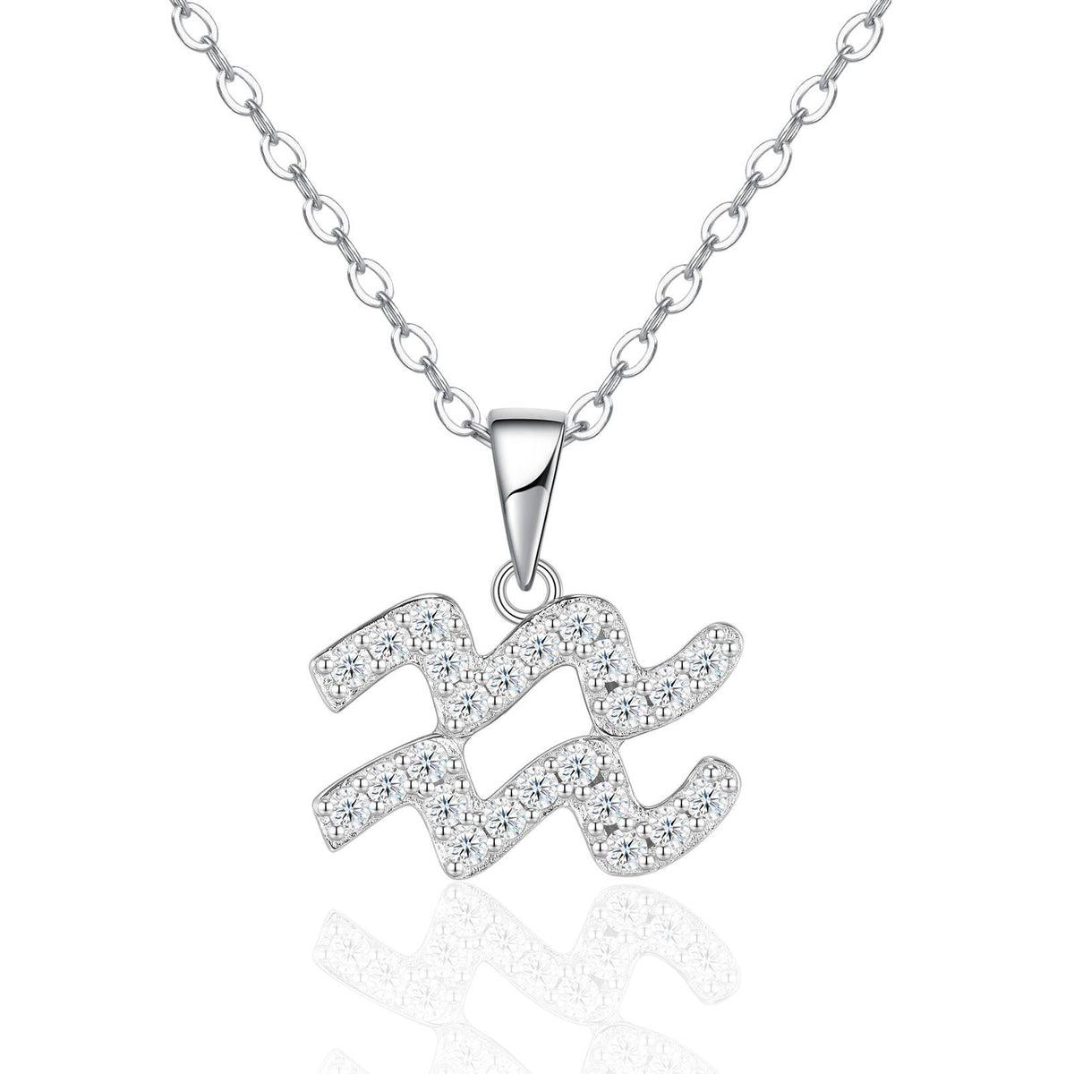Sterling Silver Zodiac Moissanite Necklace