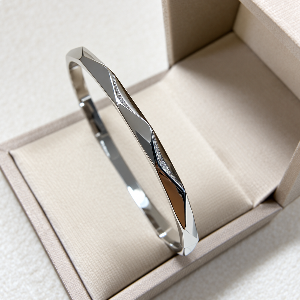 New diamond-set rhombic irregular closed-ended bracelet