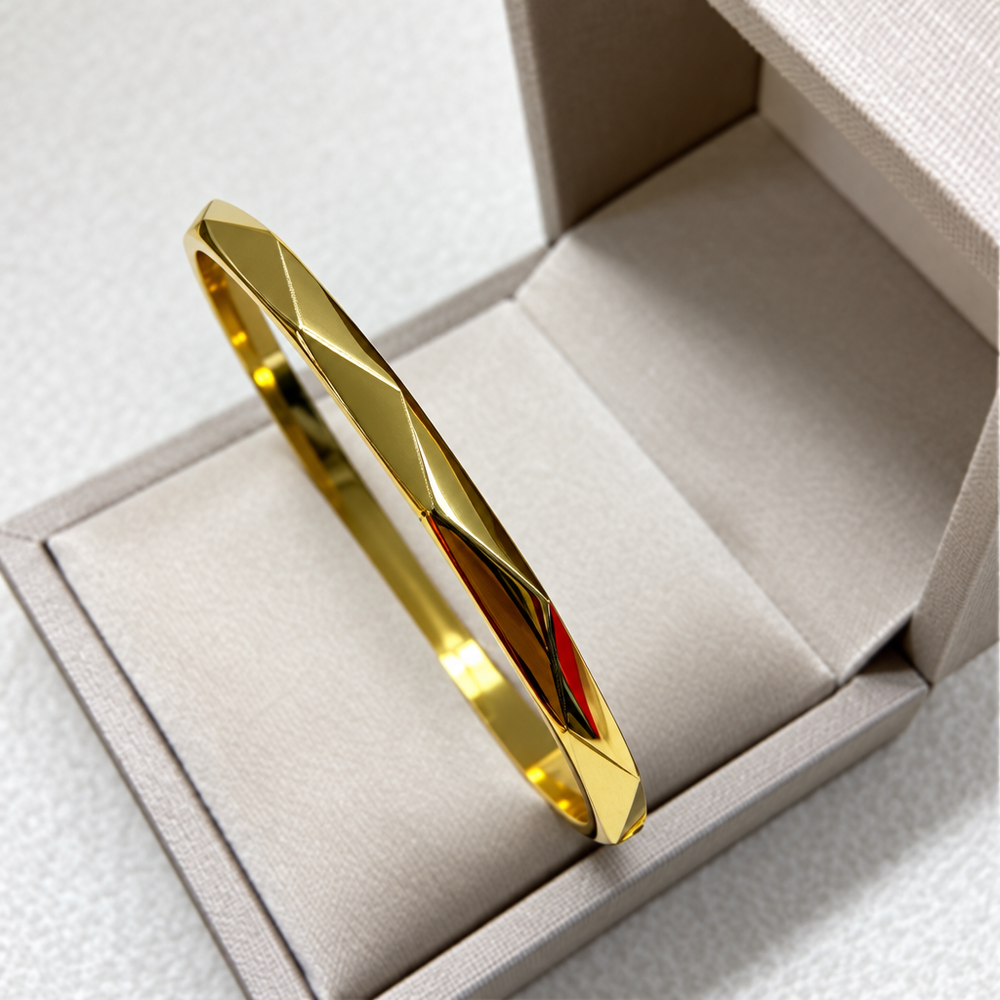 New diamond-set rhombic irregular closed-ended bracelet