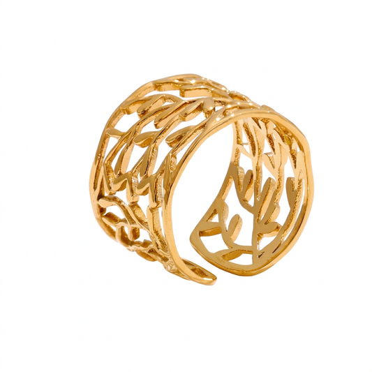 Gold openwork ring, shadow removal