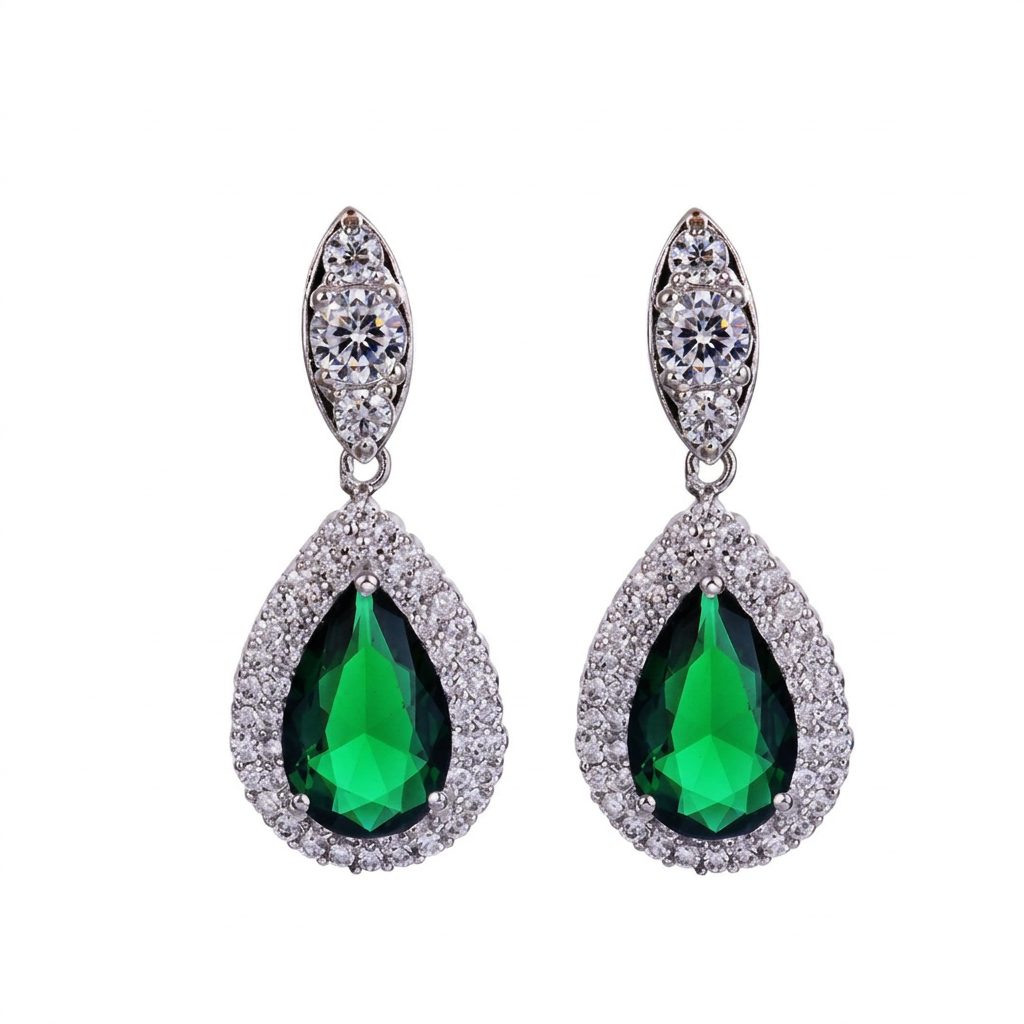 Green earrings, text removal retry