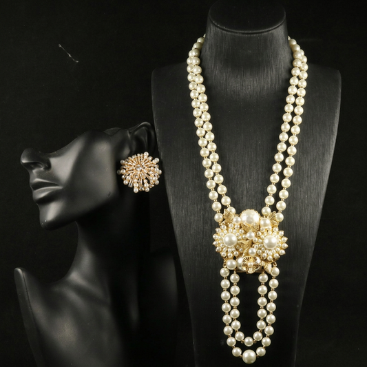 Necklace and earring with branding removed