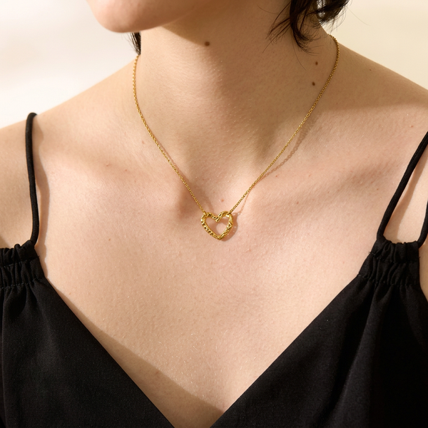 Necklace close-up with the face out of frame