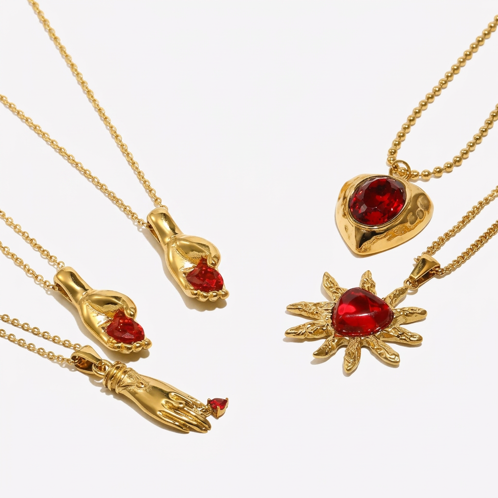 Necklaces with the cross and “All you need is love” necklace removed