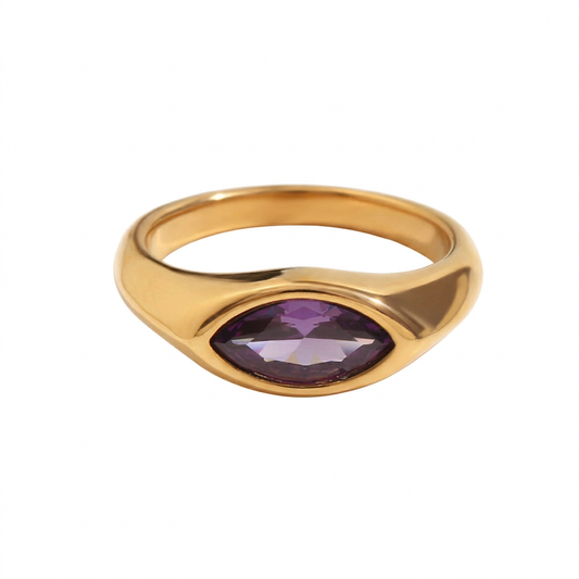 Purple gemstone ring, shadow removal