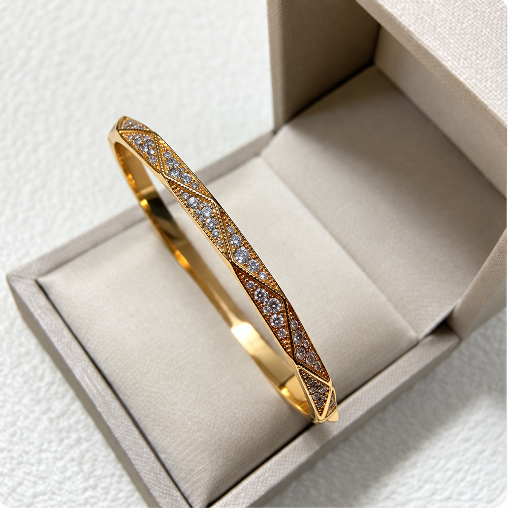 New diamond-set rhombic irregular closed-ended bracelet